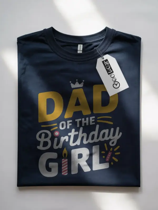 Navy dad of the birthday girl shirt – family matching tee