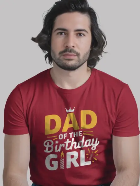 Red dad of the birthday girl shirt – birthday gift for dad
