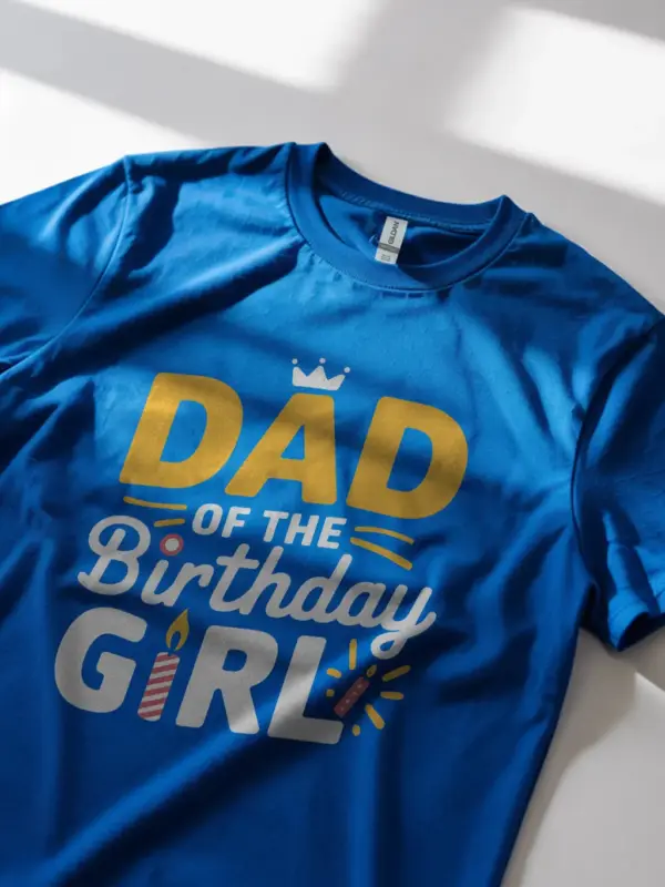 Royal blue dad of the birthday girl shirt – party celebration tee