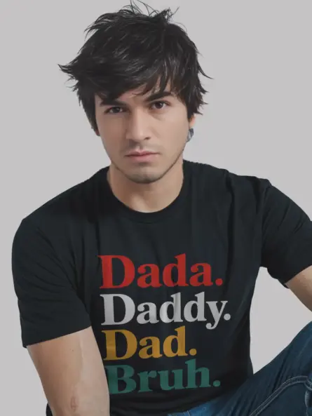 Black lifestyle view buy sarcastic dad titles black graphic tee sarcastic father apparel navy with bruh phrase