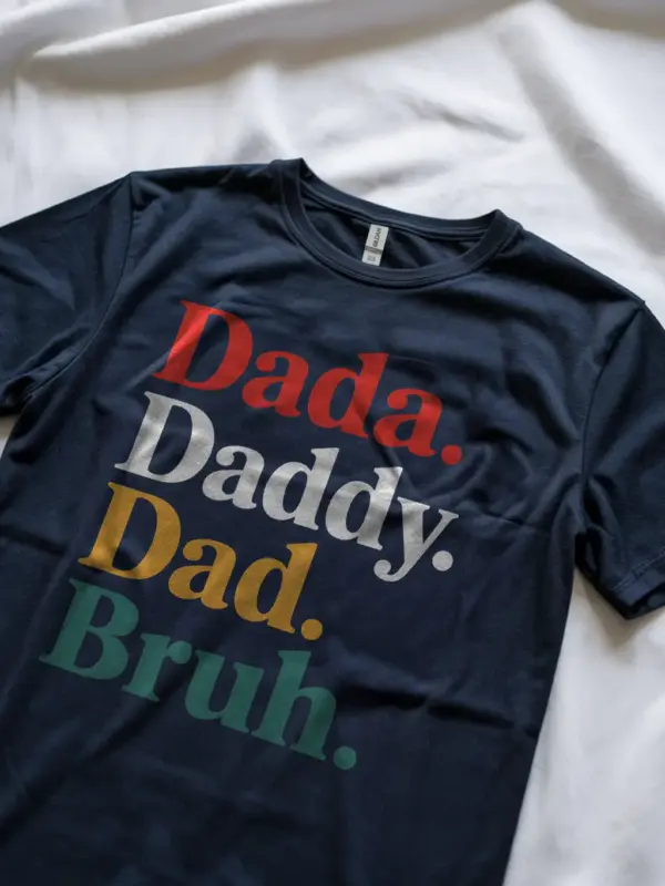 Navy back view buy sarcastic dad titles black graphic tee dada daddy dad bruh