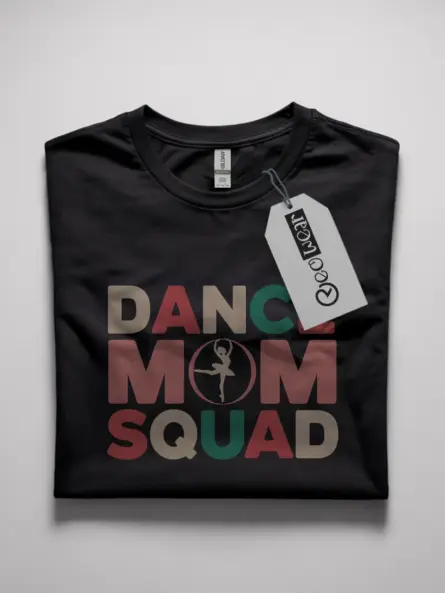 Dance mom squad shirt in black – colorful dance tee
