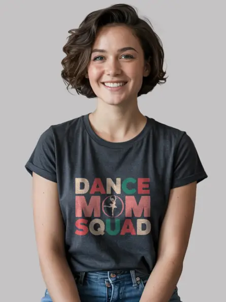 Dark heather dance mom squad shirt – fun dance mom shirt