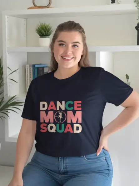 Navy dance mom squad shirt – proud parent tee