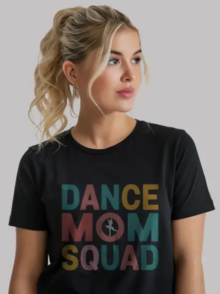 Dance mom squad tee in black – women’s dance shirt