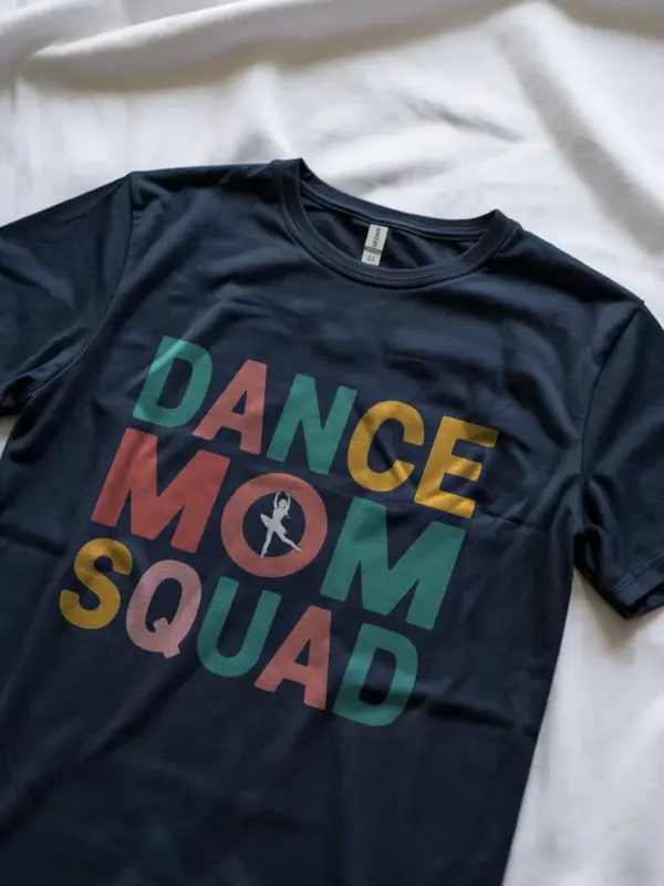 Navy dance mom squad tee – cheer mom top