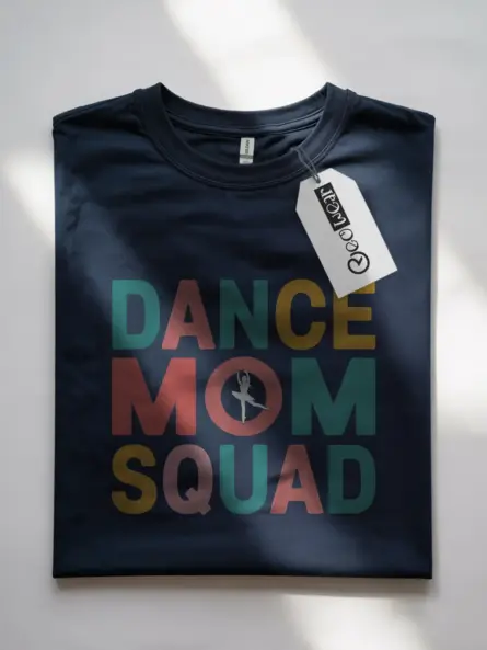 Navy dance mom squad tee – cheer mom top