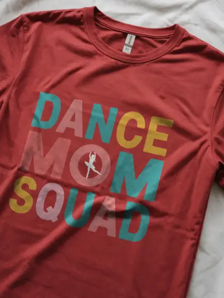 Red dance mom squad tee – proud dance mom shirt