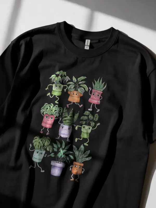 Dancing Plants Shirt in Black – Funny Gardening T-Shirt
