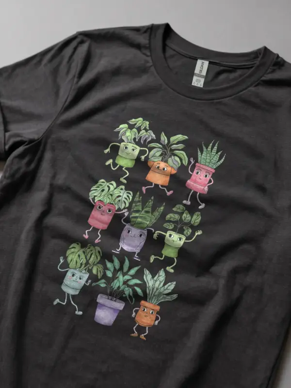 Dark Heather Dancing Plants Shirt – Succulent Lover Tee
