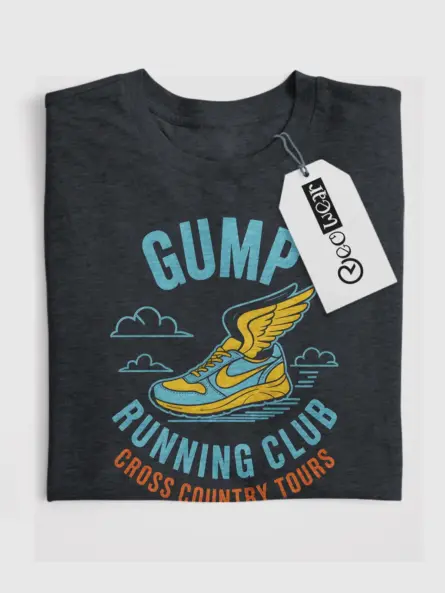 Dark Heather Forrest Gump Running Club T-Shirt 1970s running club apparel