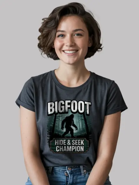 Dark Heather Bigfoot motivational t-shirt nature lover Bigfoot apparel