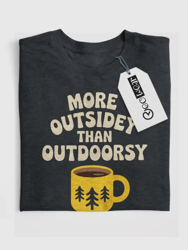 Dark Heather Cozy Camper T-Shirt pine tree design tee