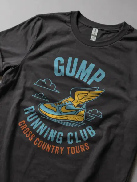 Dark Heather Forrest Gump Running Club T-Shirt retro running shirt