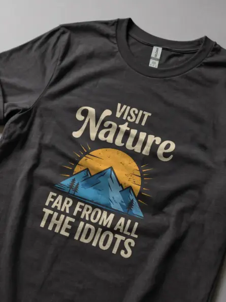 Dark Heather funny vintage nature escape t-shirt wilderness lover design