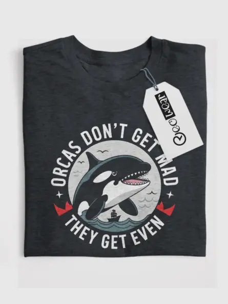 Dark heather orcas don’t get mad funny orca whale t-shirt
