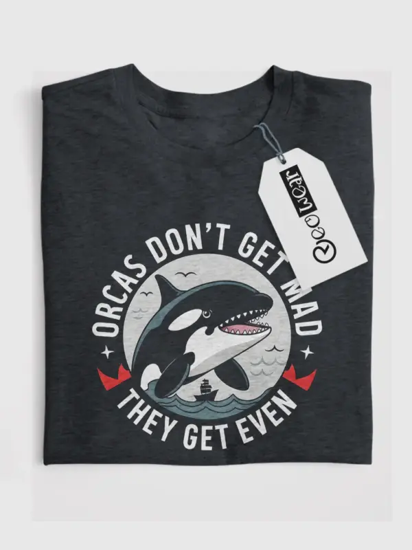 Dark heather orcas don’t get mad funny orca whale t-shirt