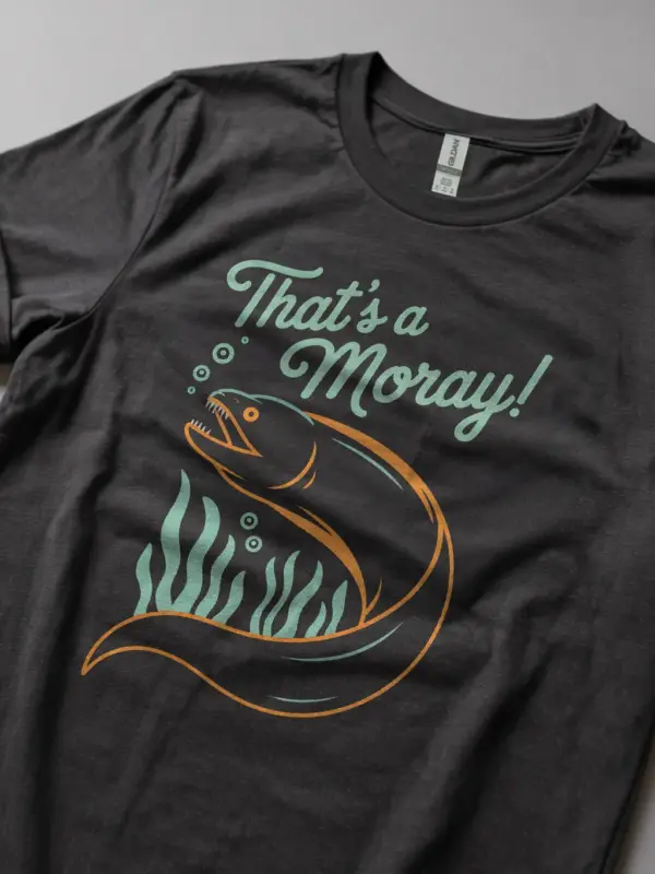 Dark Heather Moray Eel Pun T-Shirt lifestyle – gag gift for ocean enthusiasts