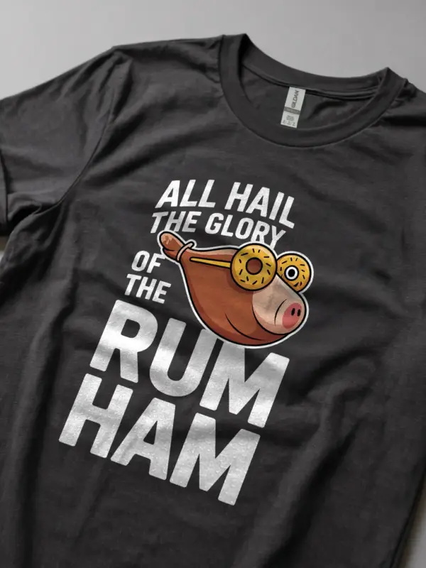 Dark Heather back view rum ham its always sunny t-shirt niche fandom apparel