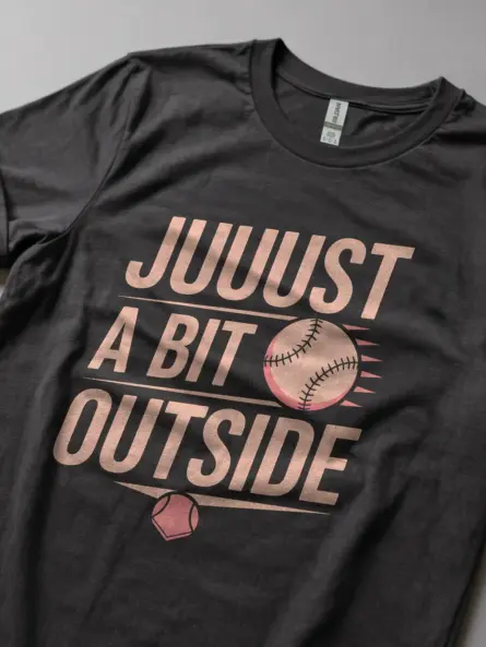 Dark Heather Just A Bit Outside Baseball Shirt Funny Gift