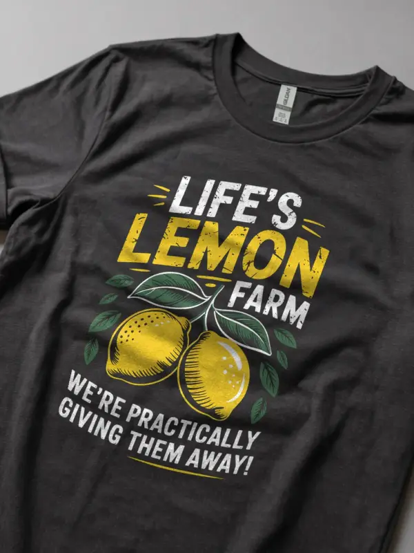 Dark Heather Life’s Lemon Farm Vintage Lemon Farm T-Shirt