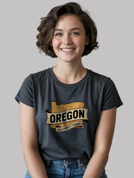 Dark Heather Oregon State Pride T-Shirt vintage oregon state t-shirt for travelers front view