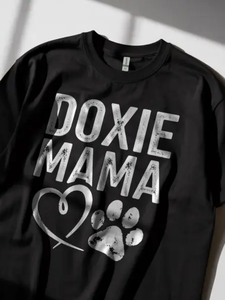 Doxie mama shirt in black – cute dachshund mom tee