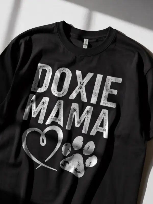 Doxie mama shirt in black – cute dachshund mom tee