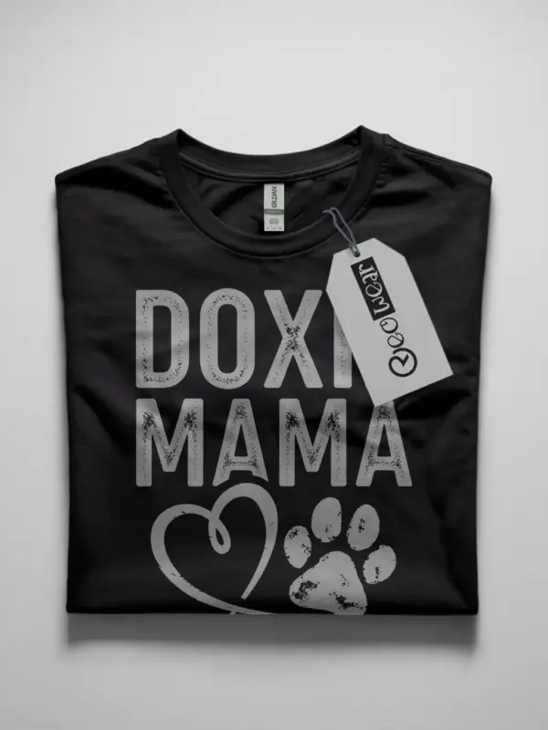 Doxie mama shirt in black – cute dachshund mom tee