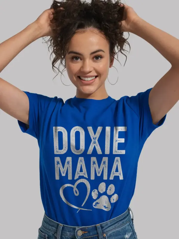 Royal blue doxie mama shirt – dachshund mom gift