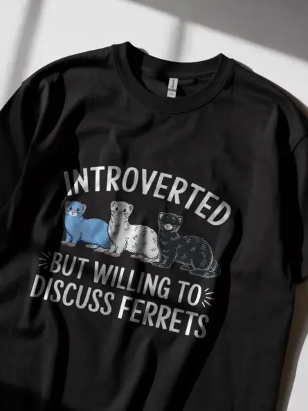 Ferret enthusiast shirt in black – cute animal tee