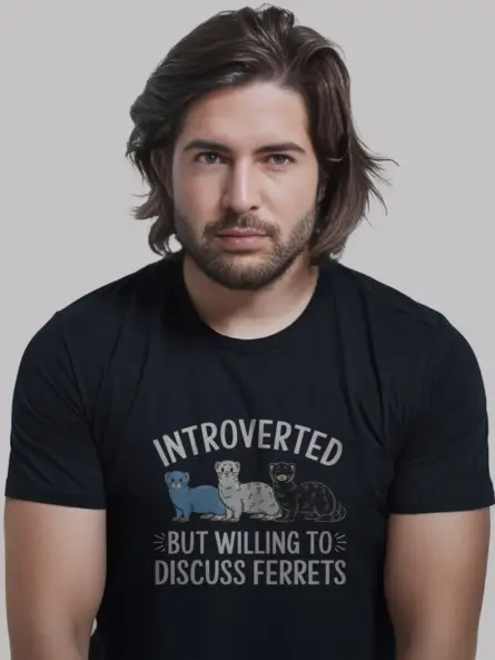 Ferret enthusiast shirt in black – cute animal tee