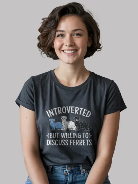 Dark heather ferret enthusiast shirt – playful gift