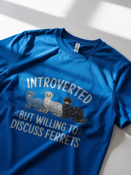 Royal Blue Ferret Enthusiast Shirt – Animal Lover Apparel
