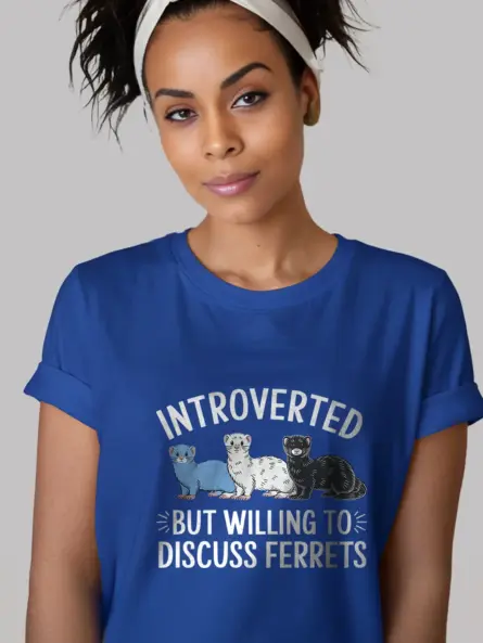Royal blue ferret enthusiast shirt – animal lover apparel
