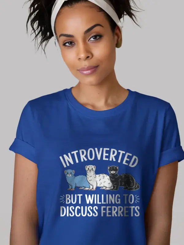 Royal blue ferret enthusiast shirt – animal lover apparel