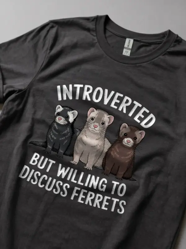 Ferret lover shirt in dark heather – cute animal tee