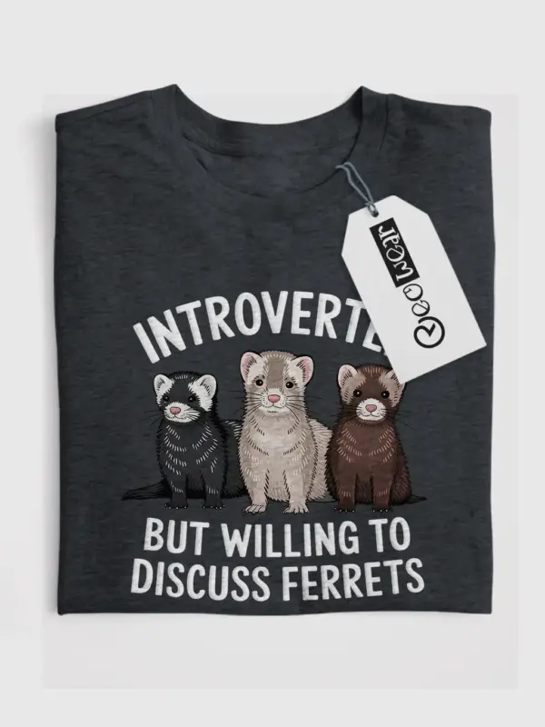 Ferret lover shirt in dark heather – cute animal tee