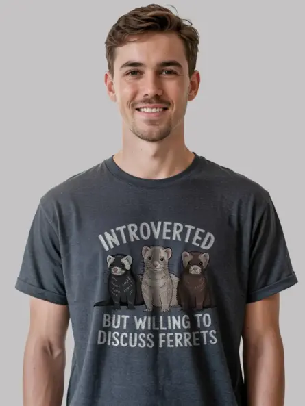 Ferret lover shirt in dark heather – cute animal tee