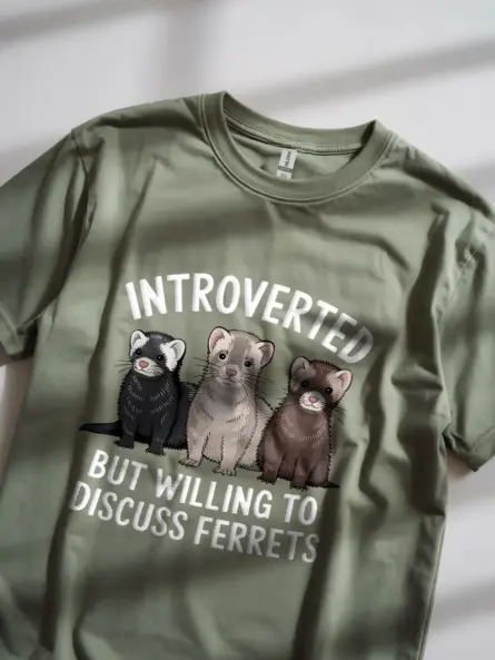 Military Green Ferret Lover Shirt – Animal Humor T-shirt