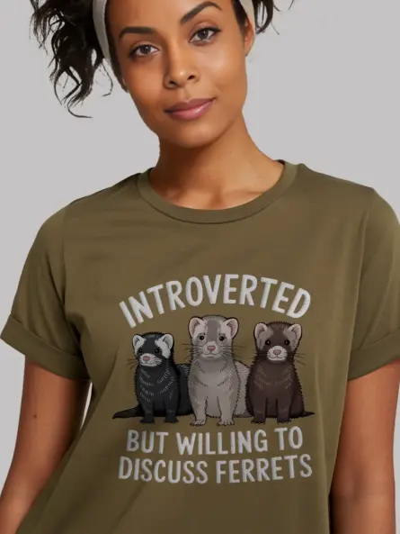 Military green ferret lover shirt – animal humor t-shirt