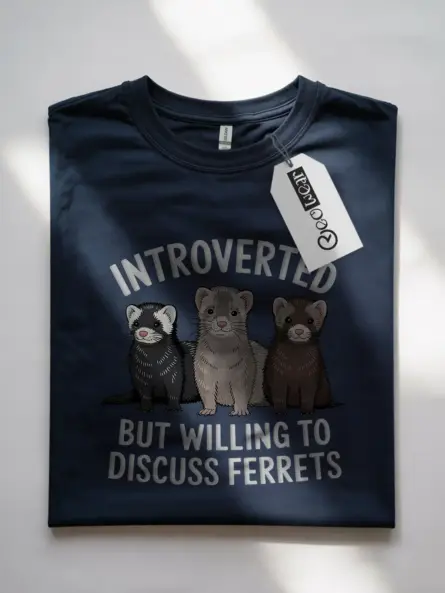 Navy ferret lover shirt – playful ferret enthusiast tee