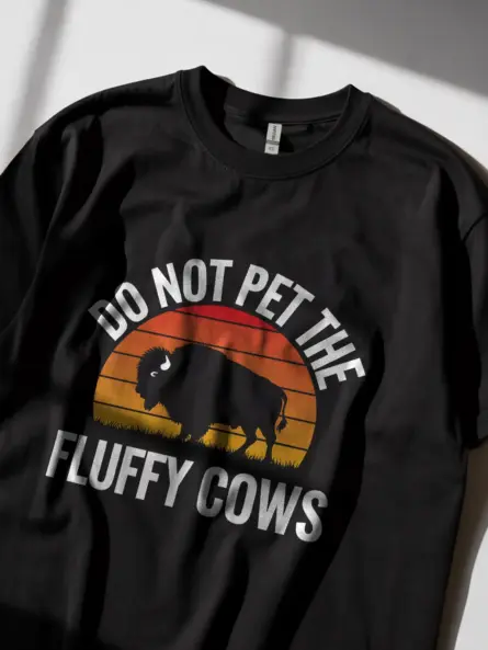 Fluffy Cows Shirt in Black – Funny Yellowstone National Park Tee