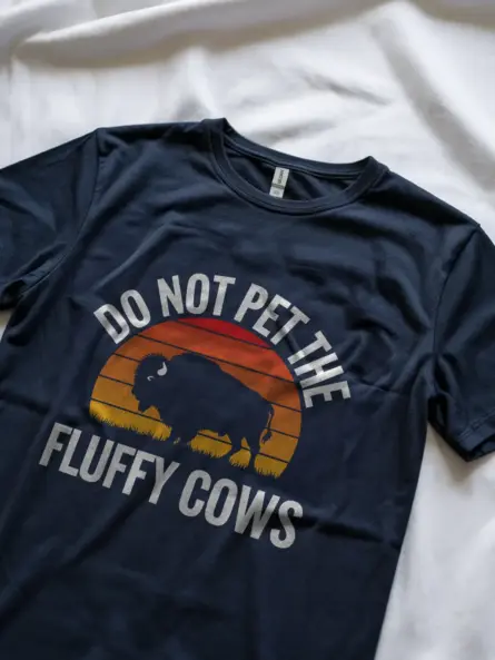 Navy fluffy cows shirt – wild buffalo tee