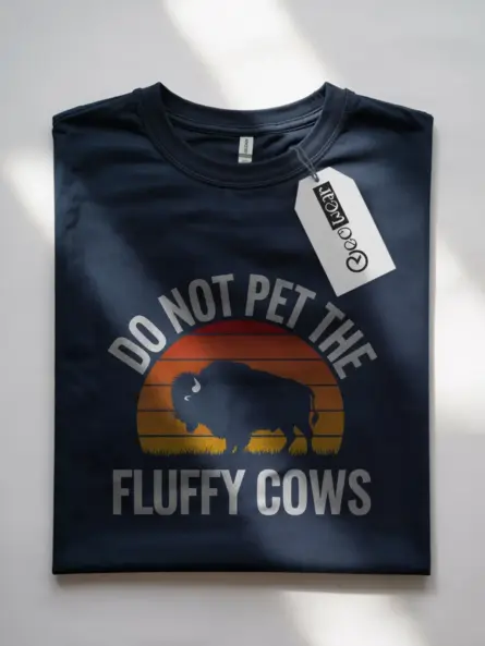 Navy fluffy cows shirt – wild buffalo tee