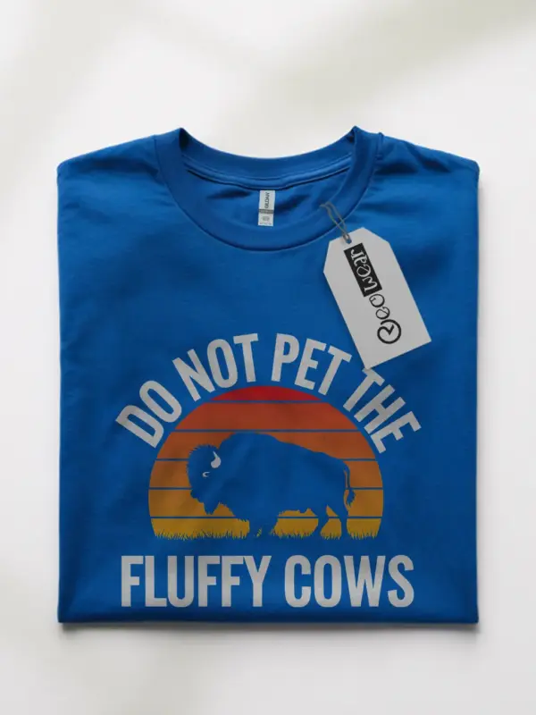 Royal blue fluffy cows shirt – national park adventure shirt