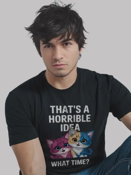 Funny cat shirt in black – playful kittens meme tee