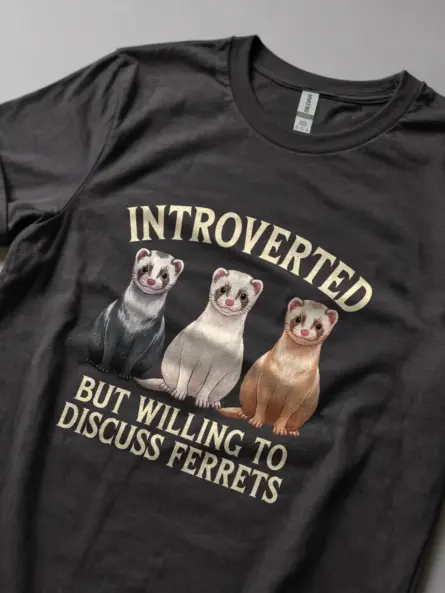 Dark heather funny ferret shirt – animal lover tee