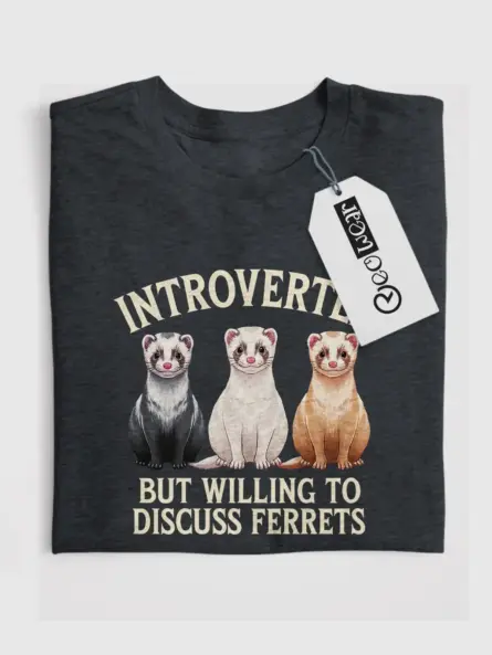 Dark heather funny ferret shirt – animal lover tee