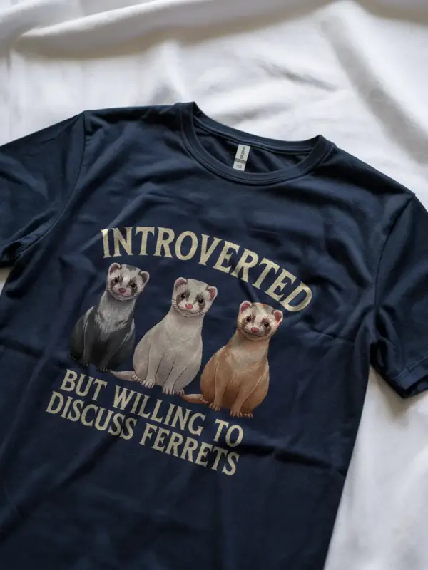 Navy funny ferret shirt – cute ferret lover gift
